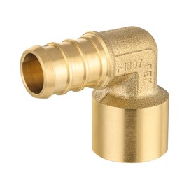 (Pack of 5) EFIELD PEX 3/4 inch X 1/2 inch Female Sweat 90 Degree Elbow Copper Adapter(Over CopperTube) Barb Crimp Brass Fitting For Pex Tubing Pipe