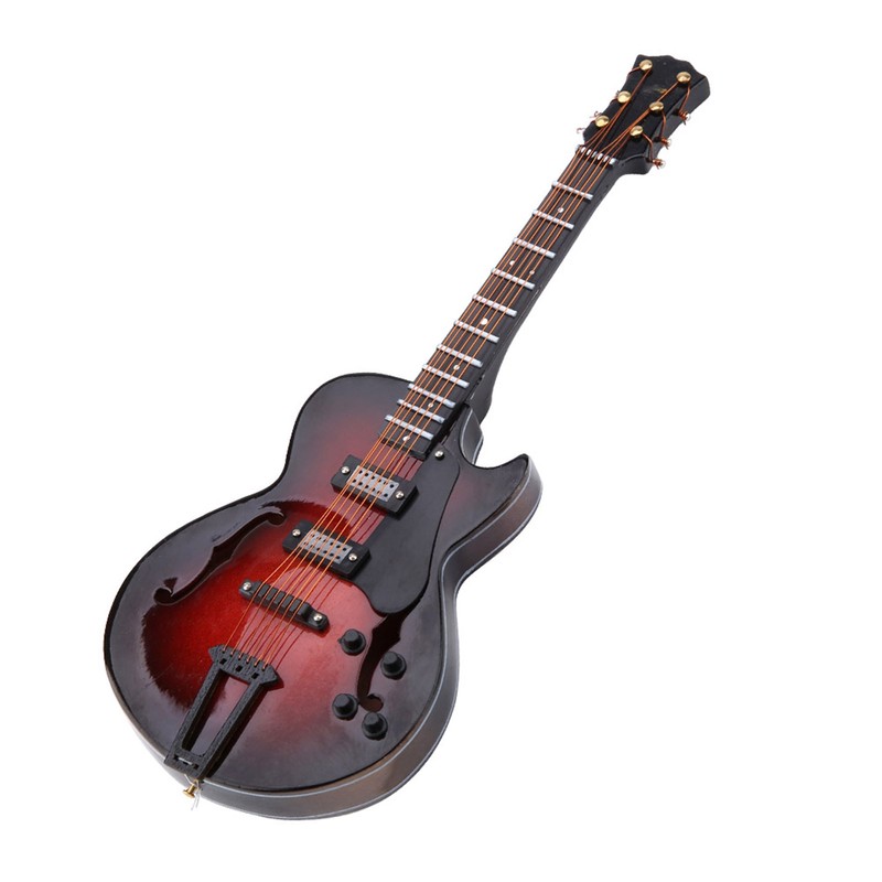 5.5in Classic Miniature Guitar Replica with Stand and Case Instrument