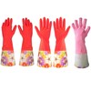 Treenewbid Kitchen Rubber Cleaning Gloves with Warm Lining Household Thickening