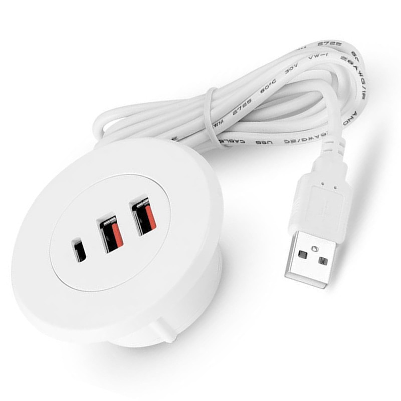 amangul Office Charging Solution Embedded USB with Splitter Round Desk