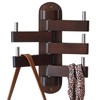 TRWISWDC Swivel Coat Rack Oak Coat Hooks for Wall, Wood
