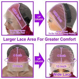 YFFSSJFC 12 Inch 99J Burgundy Bob Wigs Human Hair 200% Density 13X4 Straight HD Transparent Lace Front Wig Short Bob Wig For Black Women Wear and Go Glueless Pre Plucked Pre Cut Bob With Baby Hair