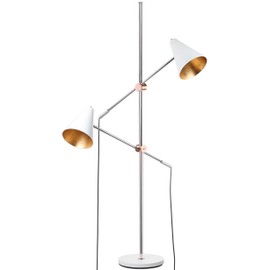 Safavieh Lighting Collection Reed 71" Floor Lamp, Chrome/White