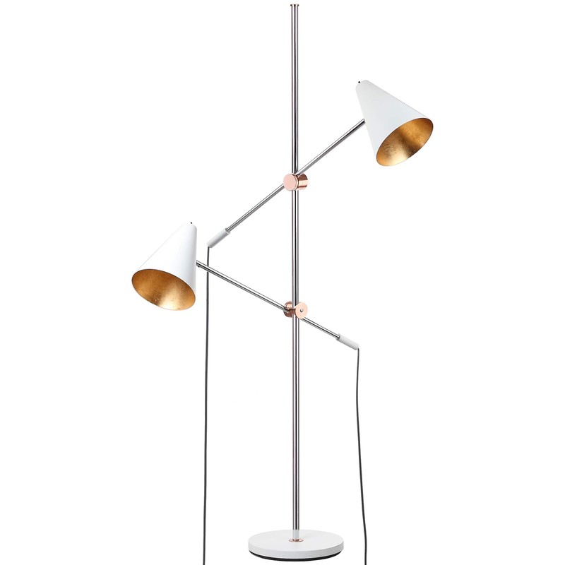 Safavieh Lighting Collection Reed 71" Floor Lamp, Chrome/White