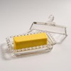 Glass Butter Dish with Lid for Countertop, Clear Crystal Glass