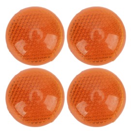 Orange Round Reflector,KIMISS 4Pcs/Set 1.65in Reflective Sticker High Visibility Warning Universal for Motorcycle Car Truck Driveway Property Markers Boats Motorcycles Hardhats & Snowmobiles