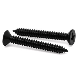 #14 x 1-1/4" Flat Head Phillips Self Tapping Screws Metal Drilling Screws 18-8 Stainless Steel 304 Black Oxide 25 PCS