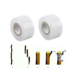 EORTA 2 Rolls Grafting Tapes Self-Adhesive Stretchable Nursery Tape Floristry Film Gardening Tools for Seedling Fruit Tree Flowers Vegetables Plants, No Knot Needed, Clear