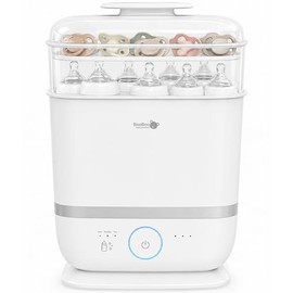 Booboo Baby Steam Steriliser for Baby Bottles, Dummies, Toys, and Everyday Accessories - Large Capacity steriliser and Dryer with 72 Hour Storage - Fast 8 Minute Gentle Steam Sterilisation