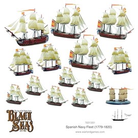 Warlord Black Seas The Age of Sail Spanish Navy Fleet Game - Role Playing Strategy Board Games for Adults, Table Top Age of Sail Strategic Wargaming Kit - Tabletop Military History RPG with Terrain