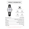 OLEVS Watches for Women Black Leather White Small Face Easy