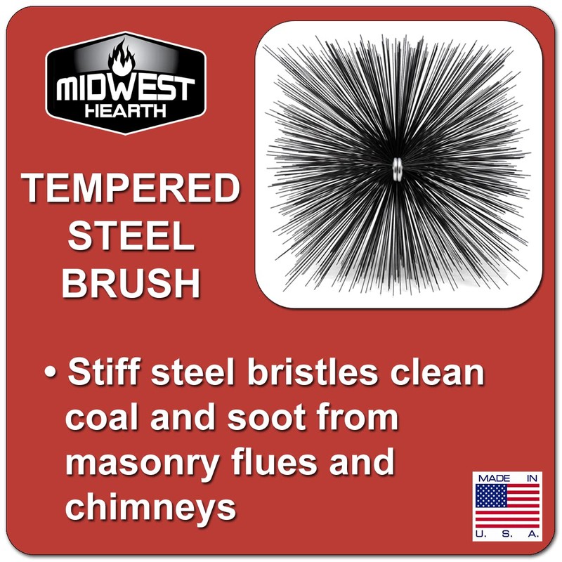 Midwest Hearth Square Wire Chimney Cleaning Brush (7-Inch Square) Made