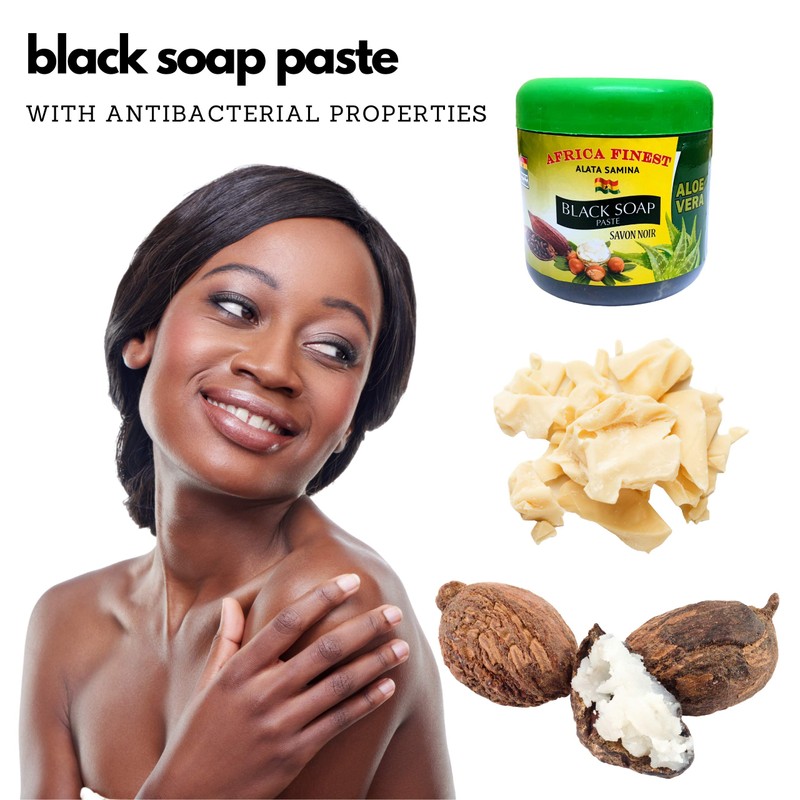 Africa Finest Natural Black Soap Paste (Aloe Vera) (Skin &