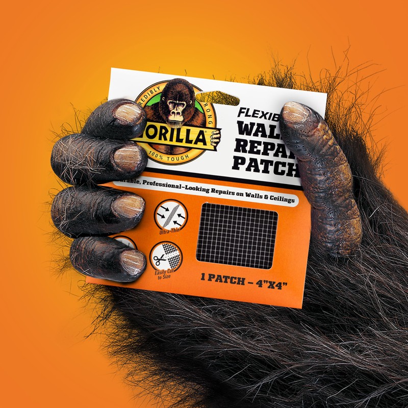 Gorilla Flexible Wall Repair Patch, 4”x 4”, (Pack of 1)
