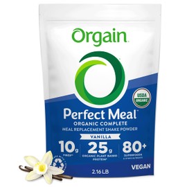 Orgain Perfect Meal, Organic, Vegan Meal Replacement Protein Powder, Vanilla - 25g Plant Based Protein, 80+ Superfoods, 1B Probiotics & 10g Fiber, Adaptogens & Ashwagandha - 2.16lb