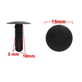 X AUTOHAUX 30pcs 5mm Hole Black Car Fender Bumper Plastic Rivets Fastener Clips Retainers