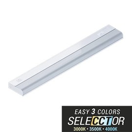 Elite EU-LED-18-600L-DIMTR-30K/35K/40K-WH LED Under Cabinet Fixture Polycarbonate Lens with Multi-CCT (30K, 35K, 40K) (White, 18")