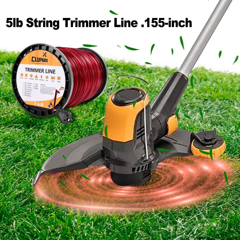 Cluparis .155-Inch 5-Lb Heavy Duty Trimmer Line, Commercial Round Weed