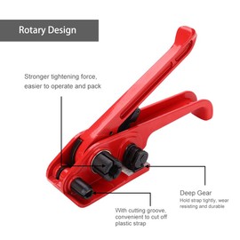 Heavy Duty 4-in-1 Manual Strapping Tool Kit with Tensioner & Sealer for 12-19mm PP/PET Plastic Strapping