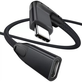 UseBean Right Angle USB C Extension Cable 6FT, 90 Degree USB-C 3.1 BLACK