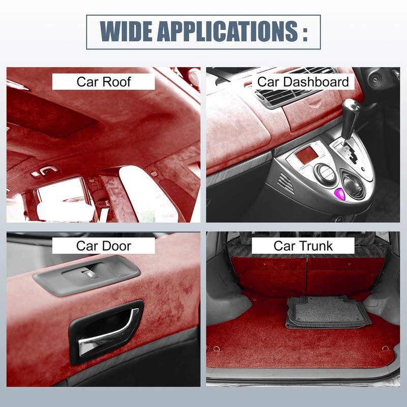 X AUTOHAUX Suede Headliner Fabric 80" Length x 60" Width