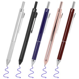 YOUMI Multicolor pen 4 in 1 Multifunction Pen with Metal Cased 0.5mm Mechanical Pencil Red Ballpoint Pen Blue BallpointPen and Black Ballpoint Pen Gift for Journaling (Silver)