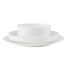 Mikasa Macie Bone China Lightweight Chip Resistant 12 Piece Dinnerware Set, Service for 4, White
