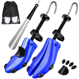 eachway Shoe Stretcher Shoe Trees,Adjustable Length & Width for Men and Women (L (for Men's Size Us 10-13.5) Blue)
