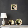 High-End Gold 5x5'' Round Zinc Alloy Picture Frames,Unique Wave Design,Heavy