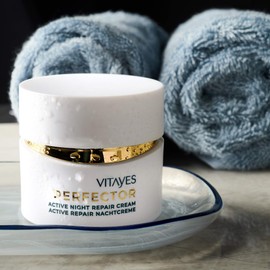 VITAYES Night Cream with Hydrasalinol and Active Repair Complex, Anti-Ageing Moisturising Cream for Face and Skin - Made in Germany - 50 ml