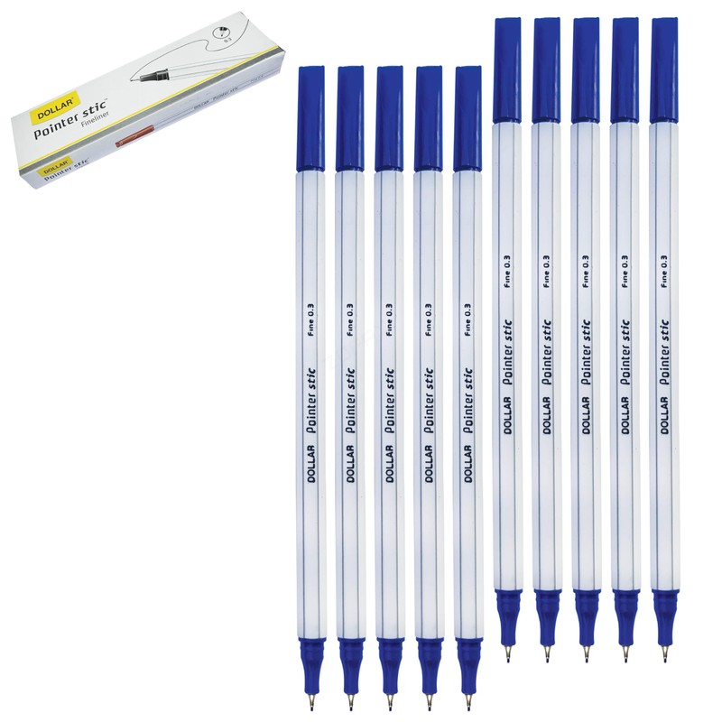 DOLLAR XFine Fineliner Pens, BLUE, Ultra Fine Point (0.3mm), Pack