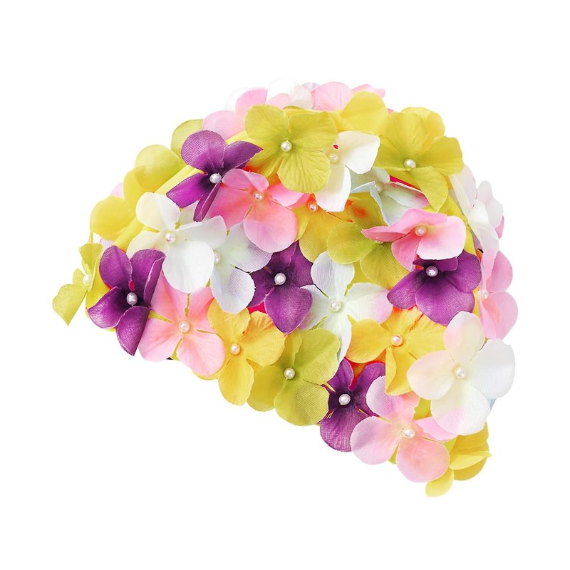 Floral Petal Ladies Bathing Swim Cap Women Retro Swim Hat