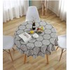 meioro Tablecloth Round Retro Tablecloths Grey Medallion Table Cloth Cotton