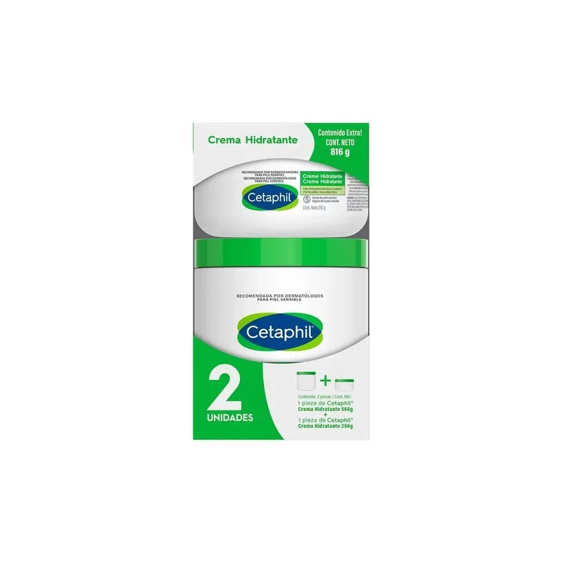 Cetaphil Paquete Crema Hidratante 566g 250g Piel Seca