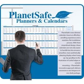 2026 Wet & Dry-Erasable Wall Calendar 36h x 75w with next year planning area. Marker and eraser included