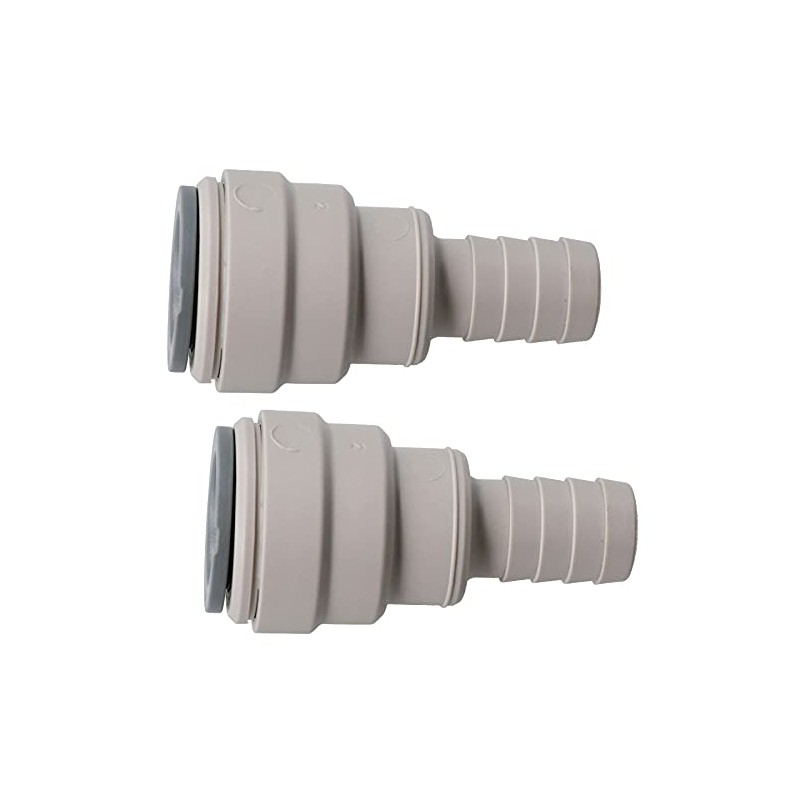 2pk 15mm Push Fit Pipe to 1/2" Hose Tail Barb