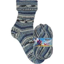 Opal Wirbelwind 4-ply sock wool, 75% virgin wool, 25% polyamide, 425 m/100 g, needle size 2-3 mm (11475 laughing wind)