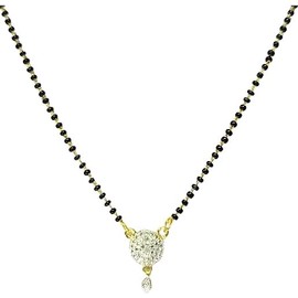 Generic Round Bollywood Black Beads Wedding Mangalsutra Pendant for Women Valentines Gift.., Small