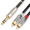 JOLGOO Cable de inserción TRS de 1/4" a RCA dual,