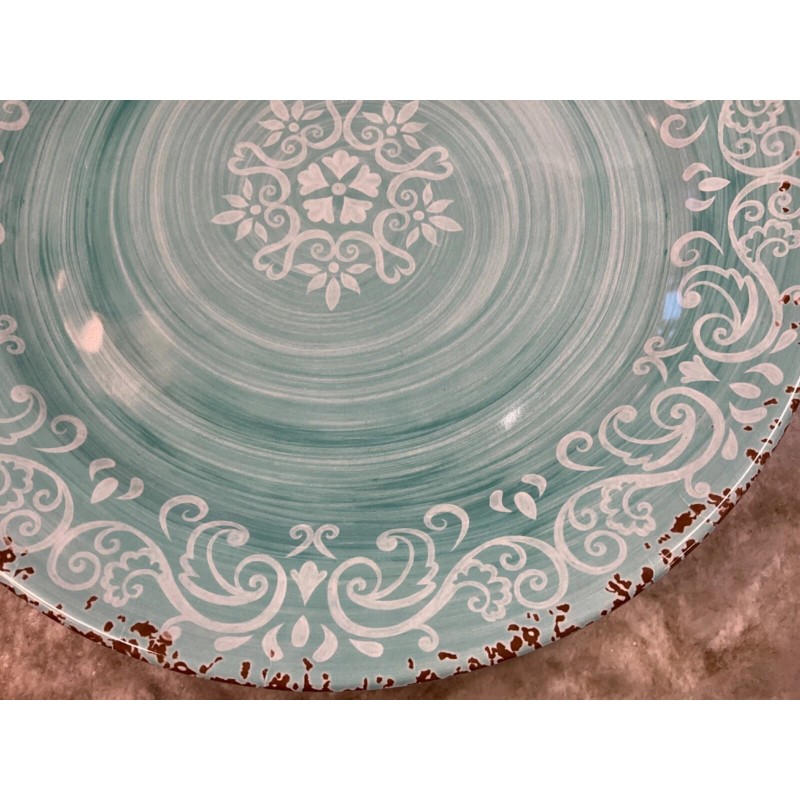 Cynthia Rowley Melamine Dinner Plates Blue Medallion Swirl Cynthia Rowley