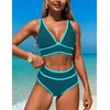 YACUN Womens High Waisted Bikini Sets Two Piece Color Block