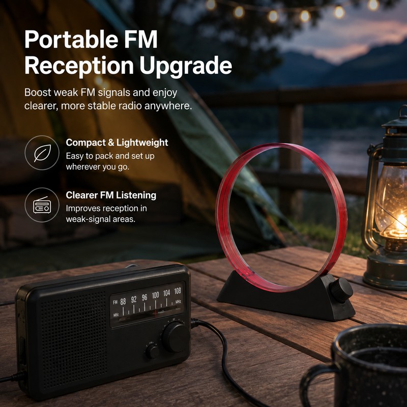 AM/MW Loop Antenna for Radio Reception – Adjustable Direction Portable