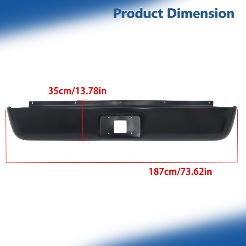 Silscvtt Rear Bumper Roll Pan Black Steel with License Light