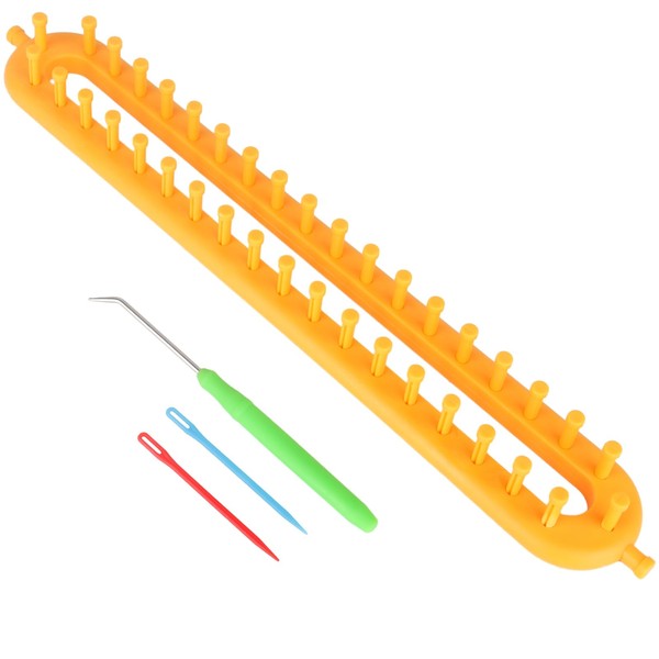 Katech Knitting Frame Long, Plastic Knitting Loom Set with Darning