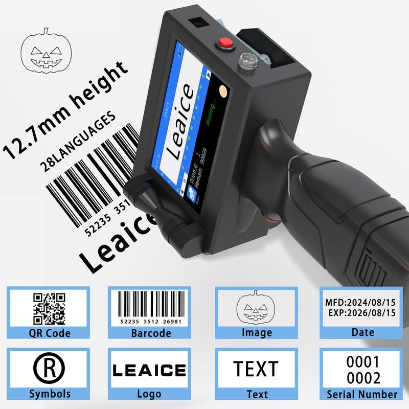 Handheld Inkjet Printer with 42ml Quick-Drying Ink Cartridge, Upgraded Handheld
