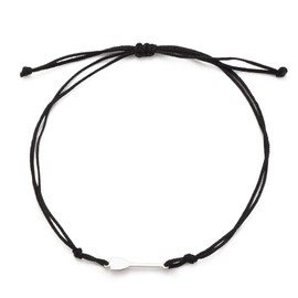 TEAMER Rowing Bracelet Crew Wax Rope Chain Pendant Stainless Steel Rowing Jewellery for Crew Rafters Kayakers Canoe SUP Ocean Lovers, Stainless Steel