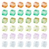 66Pcs Baking Painted Cube Glass Beads Transparent Glass Cube Spacer Beads for DIY Necklace Bracelet Earring Jewelry Making
