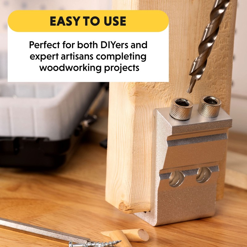 General Tools Woodworking Pocket Hole Jig Kit - All-In-One Aluminum