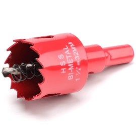 32mm Hole Saws Cutter, HSS Bi-Metal Drill Bit for Wood, Plastic, UPVC, Fiberglass and Plasterboard