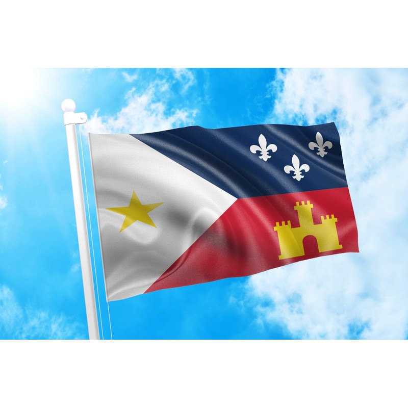 DMSE Ethnic Louisiana Acadiana Flag 3X5Ft Foot 100% Polyester 100D